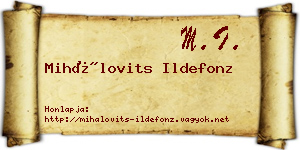 Mihálovits Ildefonz névjegykártya